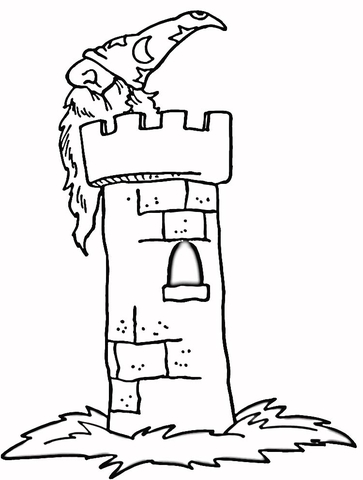 Wizard In The Castle  Coloring Page